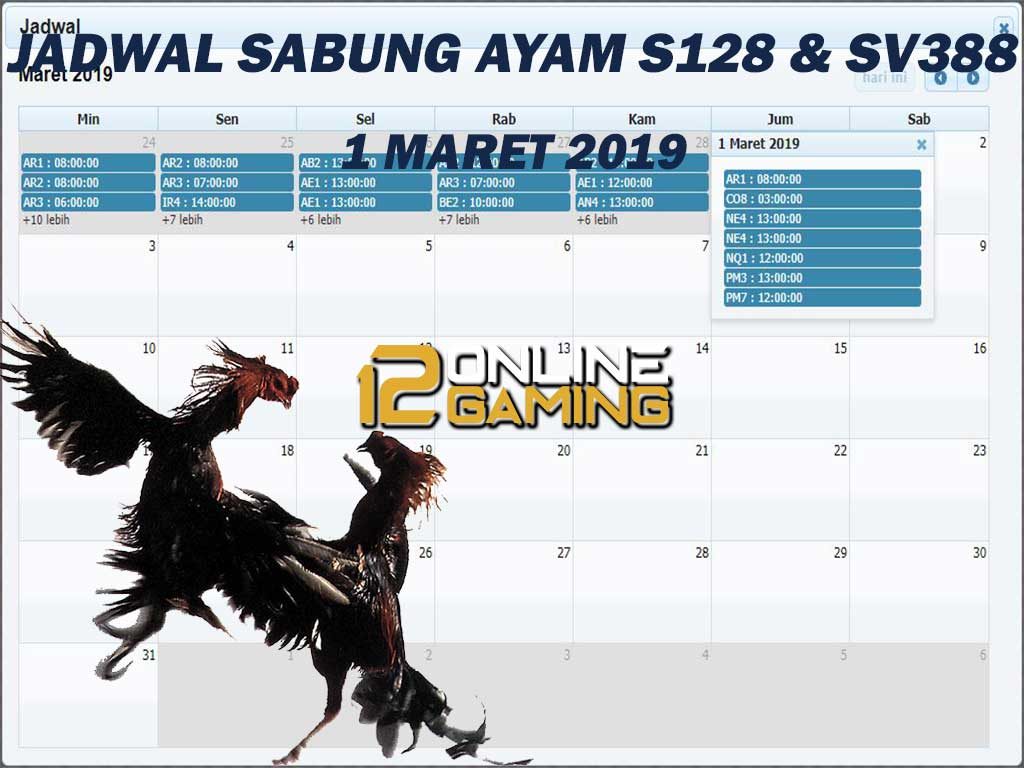 Jadwal Sabung Ayam S128 Dan SV388 1 Maret 2019