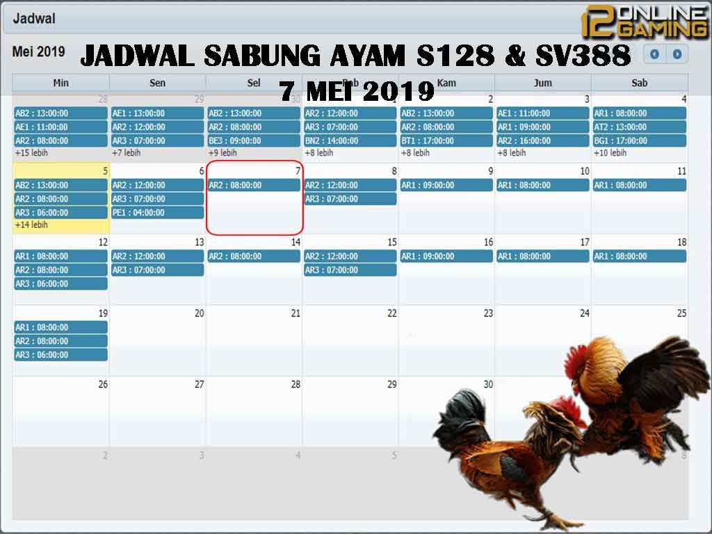 Jadwal Sabung Ayam S128 Dan SV388 7 Mei 2019