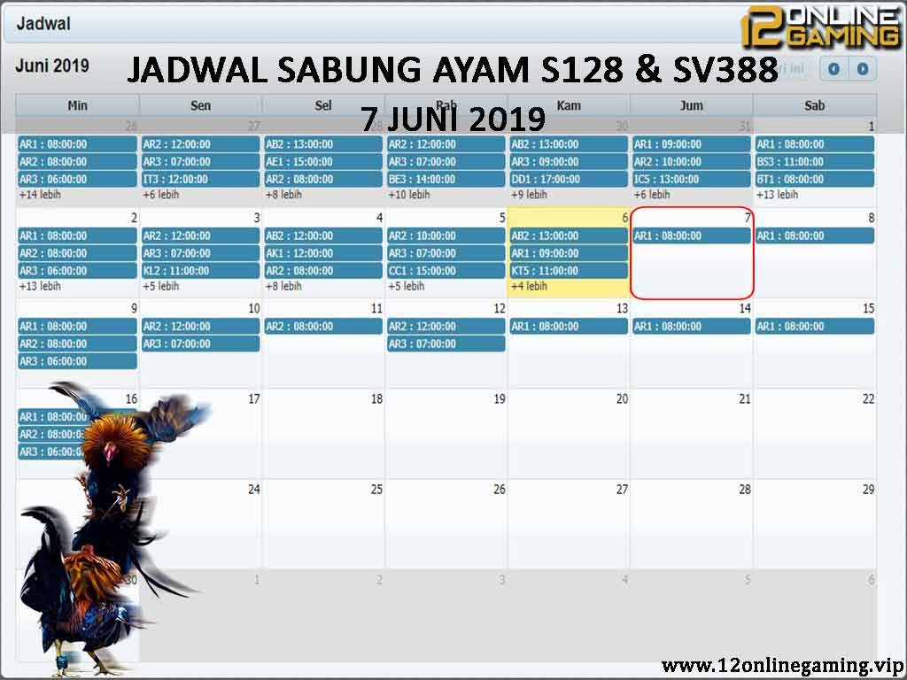 Jadwal Sabung Ayam S128 Dan SV388 7 Juni 2019