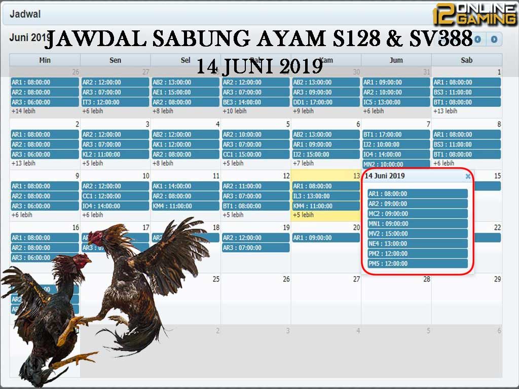 Jadwal Sabung Ayam S128 Dan SV388 14 Juni 2019