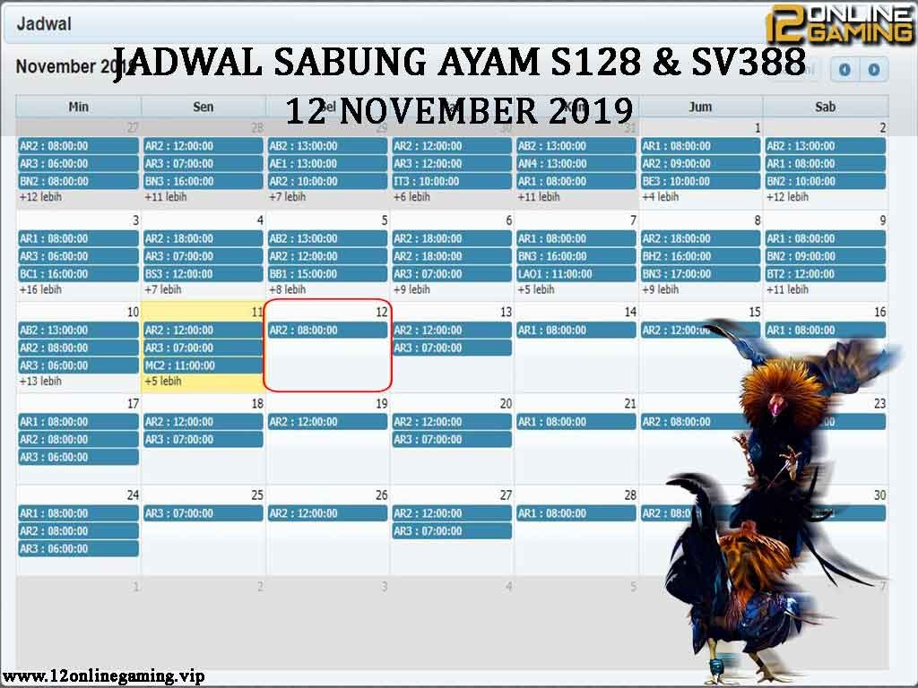 Jadwal Sabung Ayam S128 Dan SV388 12 November 2019